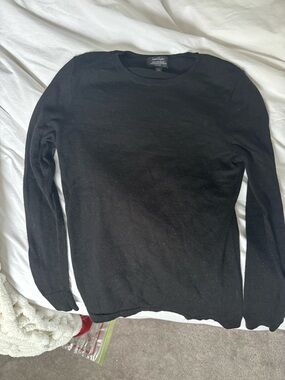 Lord & Taylor Black Crewneck Sweater